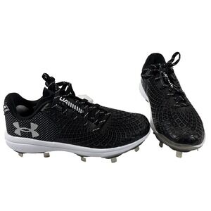 New UNDER ARMOUR Womens Size 7.5 GLYDE 2.0 METAL FASTPITCH SOFTBALL CLEATS BLACK